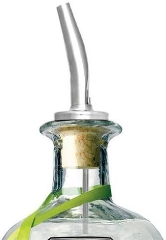 Spill-Stop Stainless Steel Tapered Liquor Pourer with Cork Stopper - Bar Bottle Free-Flow Pour Spout For Wide-Neck Liquor Bottles in Kuwait