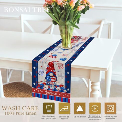 مفرش طاولة الرابع من يوليو، مفرش طاولة وطني، تماثيل الرابع من يوليو على مفارش طاولة شاحنة حمراء بطول 72 بوصة، قماش طاولة قهوة صغير لعيد الاستقلال بنجوم أمريكية مخططة لغرفة الطعام المنزلية in Kuwait