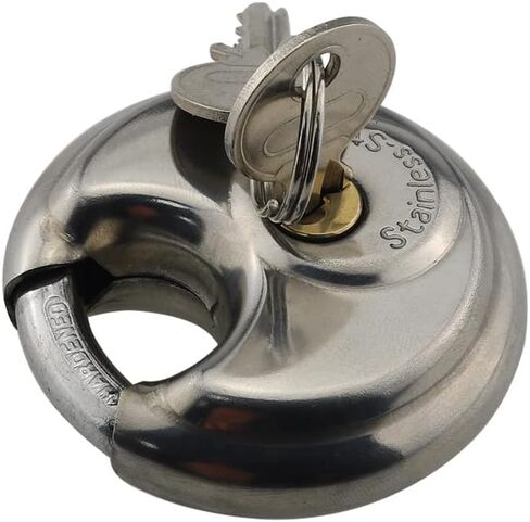 Disc Padlock ZCZQC 60mm Stainless Steel Discus Lock with Key for Sheds, Storage Unit, Garages, Fence and Outdoors, Silver Tone in Saudi Arabia