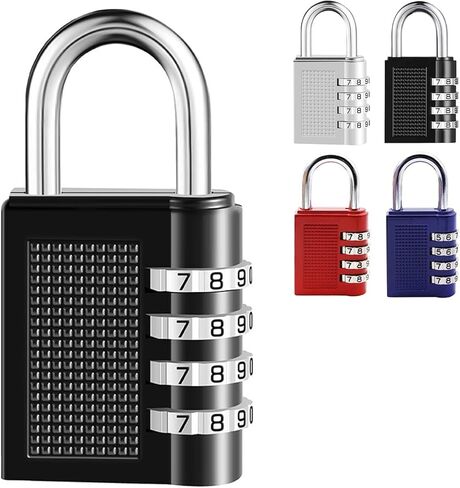 مجموعة اقفال كومبو مكونة من 4 ارقام مقاومة للماء لبوابة الامتعة من 4 قطع، عبوة من 4 قطع in Kuwait