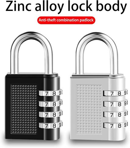 مجموعة اقفال كومبو مكونة من 4 ارقام مقاومة للماء لبوابة الامتعة من 4 قطع، عبوة من 4 قطع in Kuwait