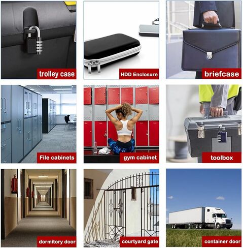 مجموعة اقفال كومبو مكونة من 4 ارقام مقاومة للماء لبوابة الامتعة من 4 قطع، عبوة من 4 قطع in Kuwait