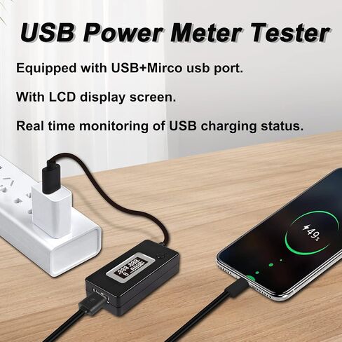 MEIRIYFA USB Volatage/Amps Power Meter Tester,4-30V 0-3A USB 3.0 Digital Multimeter Voltage-Current Monitor Detector with LCD Display for USB Device in Saudi Arabia