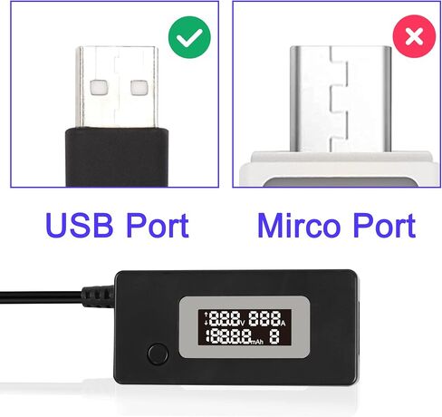 MEIRIYFA USB Volatage/Amps Power Meter Tester,4-30V 0-3A USB 3.0 Digital Multimeter Voltage-Current Monitor Detector with LCD Display for USB Device in Saudi Arabia
