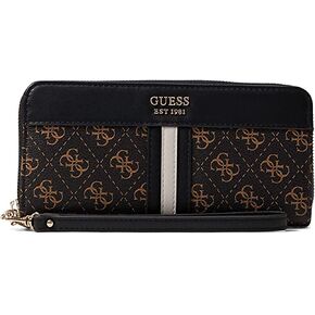GUESS Noelle Large Zip Around Wallet Brown Multi One Size in Kuwait