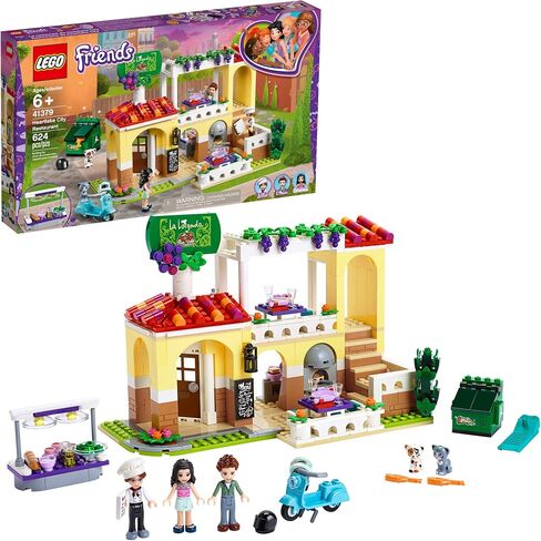 LEGO Friends Heartlake City Restaurant 41379 Restaurant Playset with Mini Dolls and Toy Scooter for Pretend Play, Cool Building Kit Includes Toy Kitchen, Pizza Oven and More (624 Pieces) in Saudi Arabia
