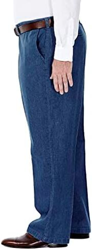 Haggar Men's Pleat & Flat Front Denim - Regular and Big & Tall Sizes in Saudi Arabia