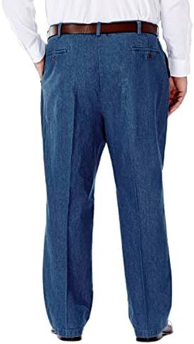 Haggar Men's Pleat & Flat Front Denim - Regular and Big & Tall Sizes in Saudi Arabia