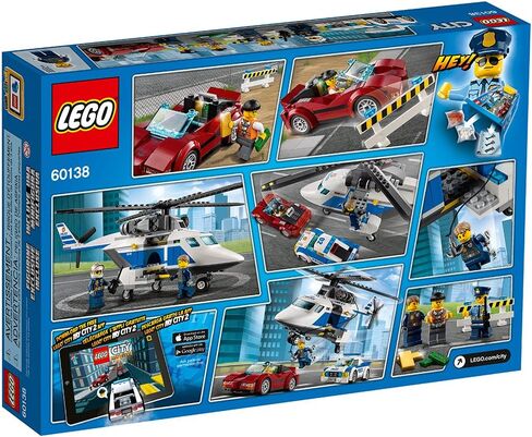 LEGO City Police High-Speed Chase 60138 Building Toy with Cop Car, Police Helicopter, and Getaway Sports Car (294 Pieces) in Saudi Arabia