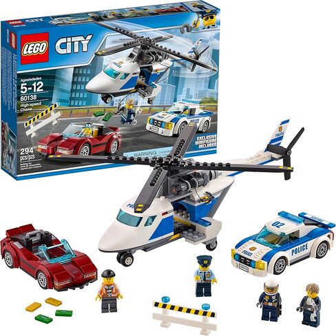 LEGO City Police High-Speed Chase 60138 Building Toy with Cop Car, Police Helicopter, and Getaway Sports Car (294 Pieces) in Saudi Arabia