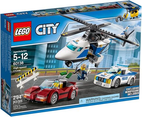 LEGO City Police High-Speed Chase 60138 Building Toy with Cop Car, Police Helicopter, and Getaway Sports Car (294 Pieces) in Saudi Arabia