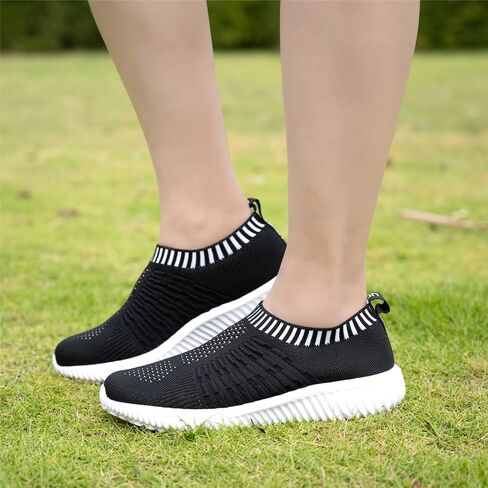TIOSEBON Women's Athletic Walking Shoes Slip On Casual Mesh-Comfortable Tennis Workout Sneakers in Kuwait