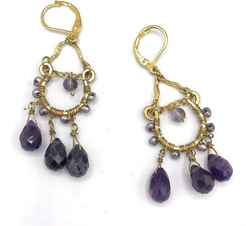 Cookie Lee Old World Amethyst Earrings (D22) 89380 in Saudi Arabia