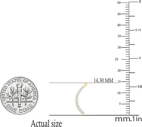Dazzlingrock Collection 0.15 Carat (ctw) Round White Diamond Curved Crawler Climber Earrings for Women | Available in 10K/14K/18K Gold & 925 Sterling Silver in Saudi Arabia