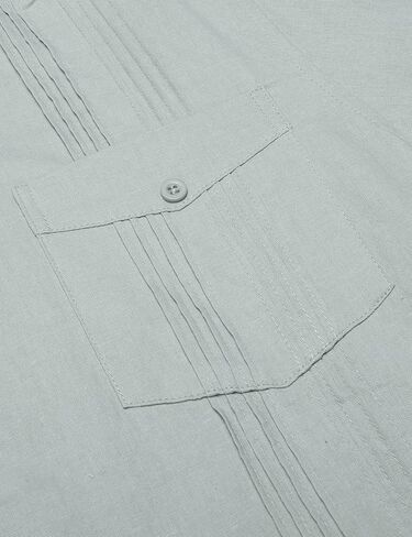 COOFANDY Men's Long Sleeve Cuban Guayabera Shirt Casual Button Down Cotton Linen Beach Wedding Shirt in Saudi Arabia