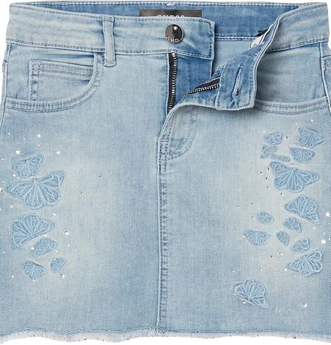 GUESS Girls' Big Embroidered Butterfly Stretch Denim Skirt in Saudi Arabia