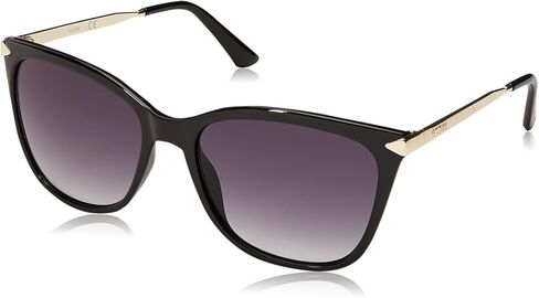GUESS Women's Classic Square Sunglasses, Shiny Black, 54/17/140 in Saudi Arabia