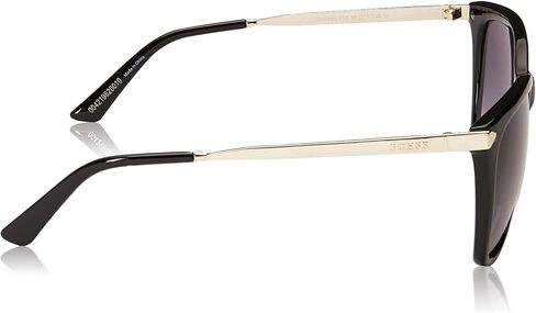 GUESS Women's Classic Square Sunglasses, Shiny Black, 54/17/140 in Saudi Arabia