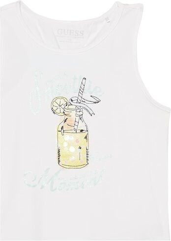 GUESS Girls' Big Glitter Logo Racerback Bow Tank Top in Saudi Arabia