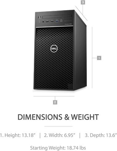 2021 Dell Precision 3650 Tower Workstation Desktop, Intel i7-11700, Quadro P1000 4G, 32GB RAM, 512GB SSD + 1TB HDD, No-DVD, WiFi 6, Type-C, DisplayPort, Keyboard & Mouse, Win 10 Pro in Saudi Arabia