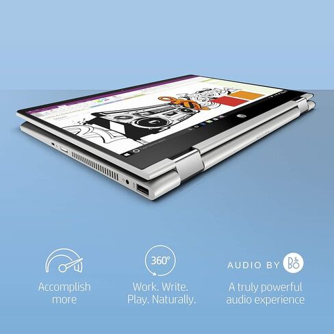 HP Pavilion X360 14-Inch Convertible Touchscreen Laptop, 8th Gen Intel Core I5-8265U, 8 GB RAM, 512 GB Solid-State Drive, Windows 10 Home (14-cd1020nr, Natural Silver) in Saudi Arabia