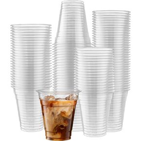 ELEGANT DISPOSABLES [50 Count] 10 Ounce Crystal Clear PET Cups for Iced Coffee, Cold Drinks, Slush, Smoothy's, Slurpee, Party's, Plastic Disposable Cups