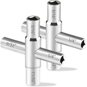 Comfylichi 2pcs 4 Way Sillcock Key Set 1/4"، 9/32"، 5/16"، 11/32 فولاذ Sillcock Water Key خرطوم مريلة مفتاح لصمام صنبور خزانة فتح المفتاح والحنفيات in Kuwait