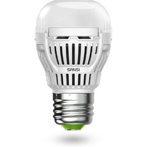 SANSI الغسق إلى الفجر LED لمبة الضوء في الهواء الطلق، 2 حزمة المصابيح الكهربائية A15، 8W (ما يعادل 60W)، ETL المدرجة، 800 لومن E26 5000K ضوء النهار، مستشعر الضوء التلقائي تشغيل / إيقاف للإضاءة الخارجية ساحة المرآب الشرفة in Kuwait