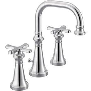 Moen TS44102BG Colinet صنبور حمام تقليدي ذو قوس عالي واسع الانتشار مع صمام مقابض رافعة مطلوب، ذهبي مصقول in Kuwait