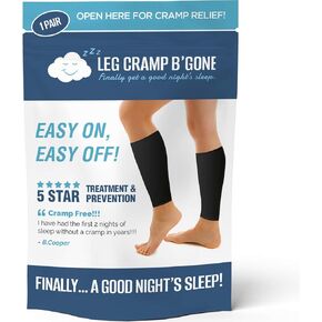 Sleeper Sleeves Can Stop and Prevent Night Leg and Foot Cramps - The Original Easy On, Easy Off - Made in USA - Maximum Calf Size - 14 1/2 INCH Circumference - DO NOT Exceed, Pain Will Increase in Saudi Arabia