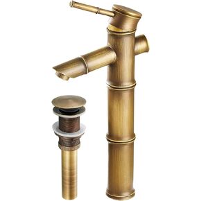 Bathroom Bowl Vessel Sink Lavatory Faucet Antique Brass Commercial Single Handle One Hole Deck Mount Tall Body
