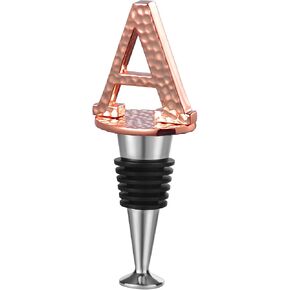 Miicol Initial Letter Wine Stopper, Monogram Hammered Metal, Perfect Wine Gift, Elegance Meets Utility, Wide Used in Kitchen Decor, Bar, Wedding Party, Gold Finish, Letter (A to Z) B in Saudi Arabia