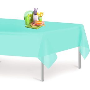 Black 84" Round 6 Pack Premium Disposable Plastic Tablecloth 84 Inch Round Table Cover By Grandipity