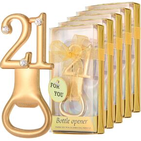 24 قطعة/عبوة 21 فتاحة زجاجات لهدايا حفلات عيد الميلاد الحادي والعشرين أو هدايا الذكرى السنوية للزفاف أو هدايا تذكارية للضيوف مع صناديق هدايا هدايا وهدايا الحفلات للبالغين (21) in Kuwait