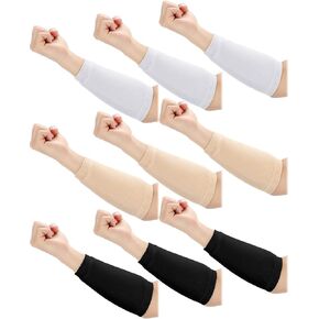 Janmercy 9 Pairs Arm Protectors for Thin Skin and Bruising Arm Guards Elderly Protective Sleeves for Arms Gardener Working