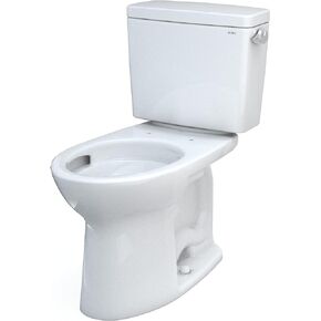 TOTO Drake Two-Piece Elongated 1.28 GPF TORNADO FLUSH Toilet with CEFIONTECT and Right-Hand Trip Lever, Cotton White - CST776CERG#01 in Saudi Arabia