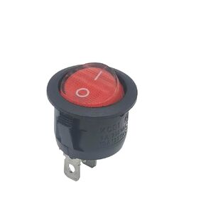 1pcs 3pin 2position AC250V/10A 125V/12A KCD1-105 20mm Diameter Round Red Rocker Switches for Vacuum Cleaner and Treadmills, Sanding Machines, Electronic Equipment Power switches Electric fireplaces