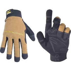 CLC Custom Leathercraft 124M Workright Flex Grip Work Gloves, Shrink Resistant, Improved Dexterity, Tough, Stretchable, Excellent Grip,Black,Medium