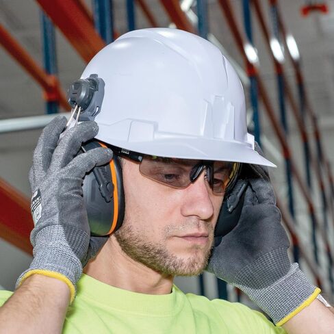 أغطية للأذنين 60502 من Klein Tools، مرفق قبعة صلبة كاملة الحافة، حماية من الضوضاء 26 ديسيبل، للبناء والتصنيع والصيانة والأعمال الخشبية in Kuwait