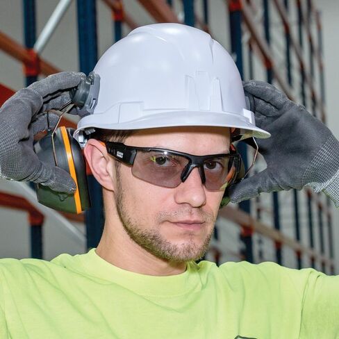 أغطية للأذنين 60502 من Klein Tools، مرفق قبعة صلبة كاملة الحافة، حماية من الضوضاء 26 ديسيبل، للبناء والتصنيع والصيانة والأعمال الخشبية in Kuwait