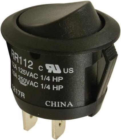 كارلينج تكنولوجيز RR112-BB-NN مفتاح روكر، SPST، 12 أمبير، 250 فولت، أسود (قطعة واحدة) in Saudi Arabia