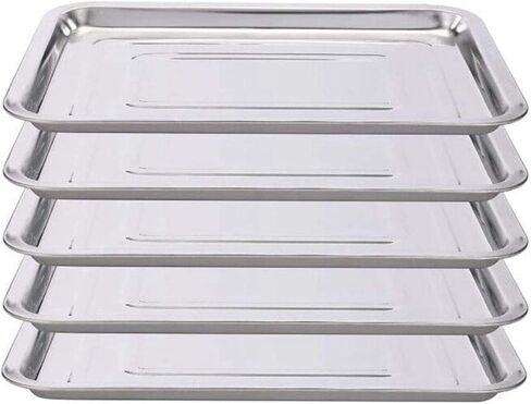 Tattoo Stainless Steel Tray,2 Pack Stainless Steel Tattoo Trays 13.5" X 10" Dental Medical Tray Body Piercing Instrument Tray Flat Tool for Tattoo Supplies (2) in Kuwait