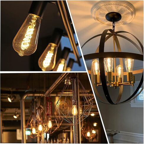 مصابيح YIMILITE ST58 (ST19) LED Edison مكافئة 60 وات، CRI 80+، زجاج شفاف أبيض ناعم عالي السطوع 2700K، مصابيح LED عتيقة قابلة للتعتيم، قاعدة متوسطة E26، 6 عبوات in Kuwait