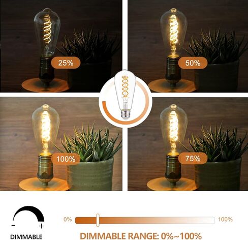 مصابيح YIMILITE ST58 (ST19) LED Edison مكافئة 60 وات، CRI 80+، زجاج شفاف أبيض ناعم عالي السطوع 2700K، مصابيح LED عتيقة قابلة للتعتيم، قاعدة متوسطة E26، 6 عبوات in Kuwait