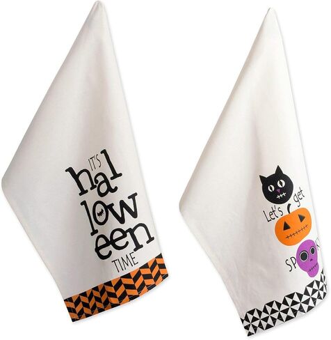 DII Halloween Hand Towels for The Kitchen Decorative Spooky & Fun Cotton Printed Dishtowel Set, 18x28, Hocus Pocus, 3 Count in Kuwait