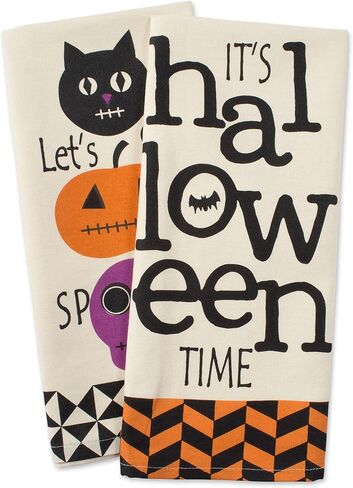 DII Halloween Hand Towels for The Kitchen Decorative Spooky & Fun Cotton Printed Dishtowel Set, 18x28, Hocus Pocus, 3 Count in Kuwait