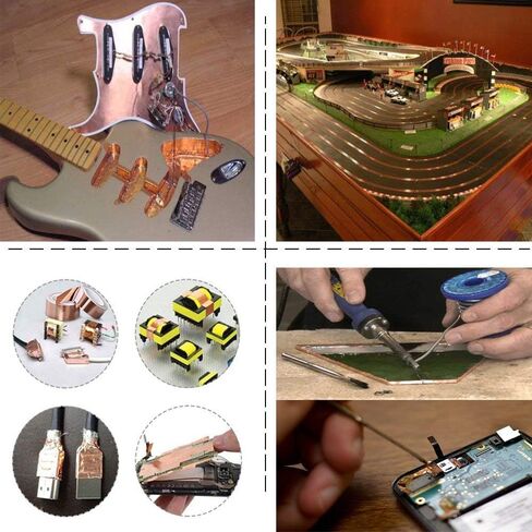 شريط فويل نحاسي من Zehhe ذو وجهين للتوصيل - درع EMI ، زجاج ملون ، لحام ، إصلاحات كهربائية، طارد للخبط، دوائر ورقية، تشكيل (2 حزمة-1/4 بوصة) in Kuwait