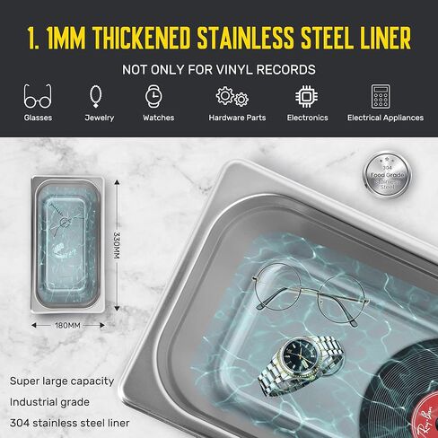 CGOLDENWALL 6.5L Ultrasonic Vinyl Record Cleaner 7-12 Inch 6 Records Ultrasonic Vinyl Cleaning Machine in Kuwait