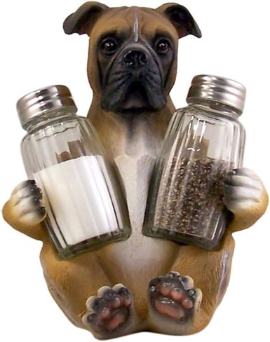 Boxer Dog Salt and Pepper Shaker Holder (Shakers Included) in Saudi Arabia