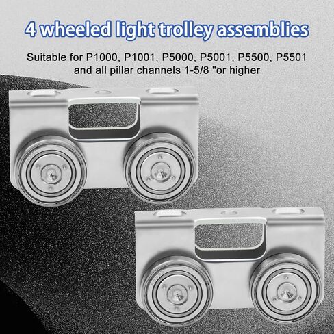 P2750-EG Trolley Assembly 4 Wheel Light Duty for Use with All 1-5/8" P1000, P1001, P5000, P5001, P5500, P5501 or Taller Strut Channel, Unistrut, Superstrut (2Pack) in Saudi Arabia
